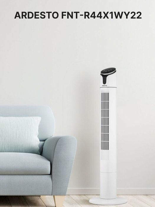 Колонный вентилятор с пультом Ardesto FNT-R44X1WY22, LED-дисплей, тихи