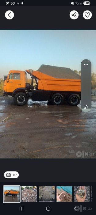 Kilinis Kampoʻt Sheben buliga tosh chinoz qum turpoq musir olib ketish