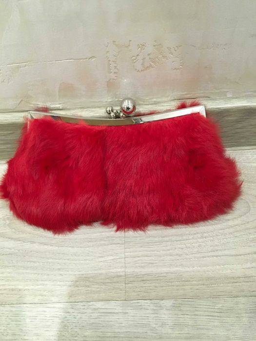 Мини чанта естествен косъм лисица