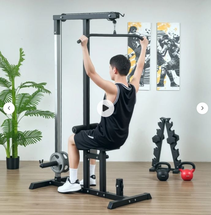Statie Fitness Pull‑Down cu Banca Reglabila şi Cablu – Antrenament Acasa