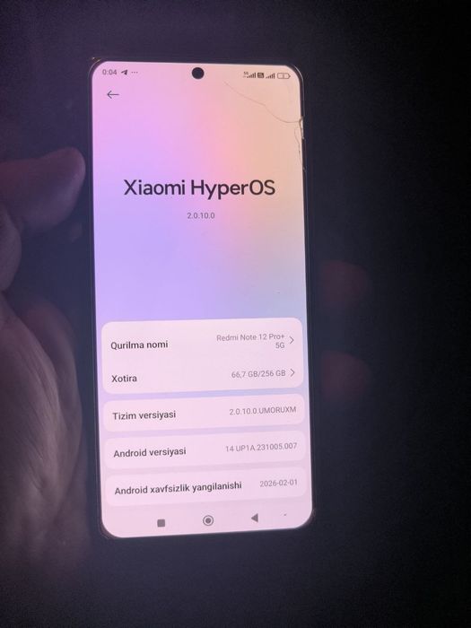 Redmi not 12 pro pulus 5 G 8/256 GB xotiraga ega telefon sotiladi hala
