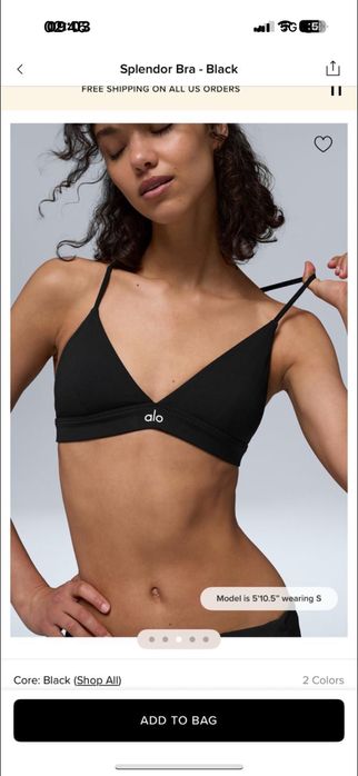 Bustiera/ Sutien Alo Yoga Negru
