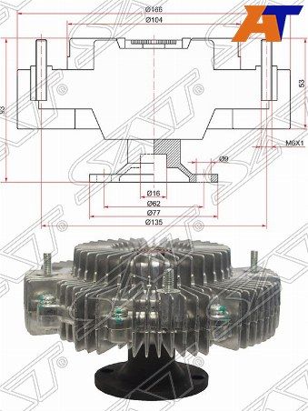 Вискомуфта Toyota Hilux