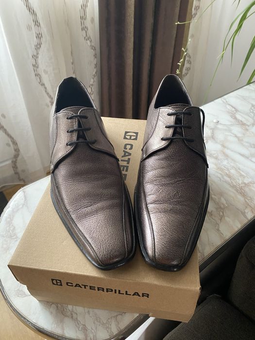 Pantofi barbati gri sidef din piele marimea 40