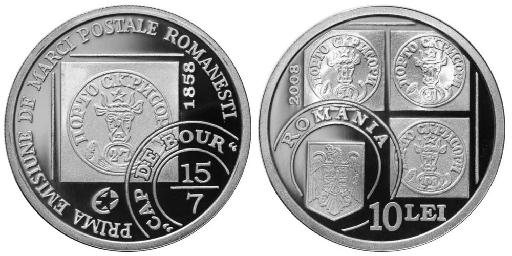 Moneda BNR 10 lei argint Cap de Bour gradata NGC PF 69 UC