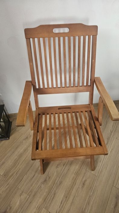 Vand 14 scaune terasa pliabile solide din  lemn tratat exo