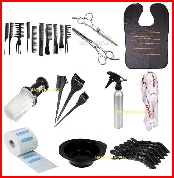 SET Kit FRIZERIE Coafor Foarfeca TUNS+FILAT Pelerina TUNS set vopsit