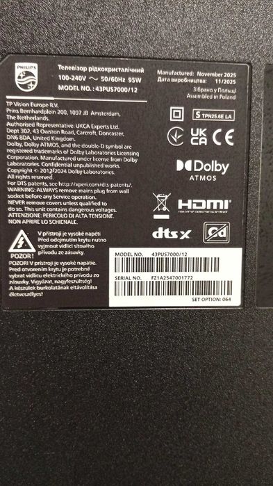 Asii Amanetului - SMART TV PHILIPS - 4K Ultra HD - 43PUS ,Stare Foarte Buna  9 / 10