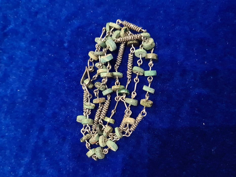 N lant colier vechi,argint 925 ,rozaliu,pietre verzi,stare foarte buna