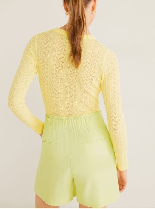 Pantaloni scurti cu curea galben verde MANGO marimea M / L - 99 ron