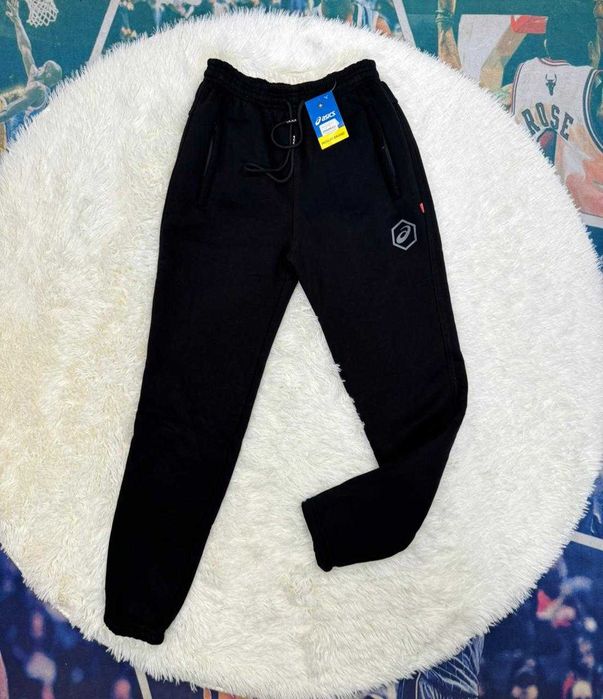 Зимние мужские спортивные штаны, трико Asics черные (1111)