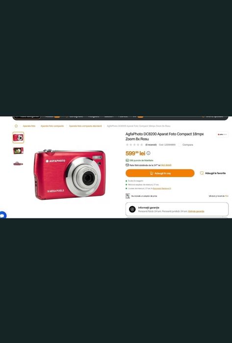 Aparat Foto Compact AgfaPhoto Realishot DC8200 – Full HD, Zoom Optic 8X, 18MP
