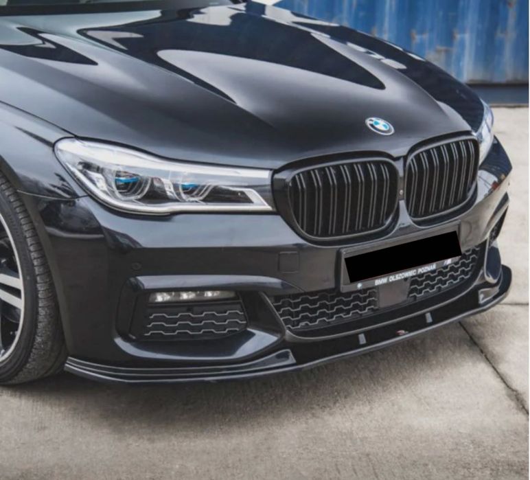Преден Лип Спойлер BMW БМВ G11 G12 (2015-2019) – Maxton Стил – Черен Гланц НА СКЛАД!!