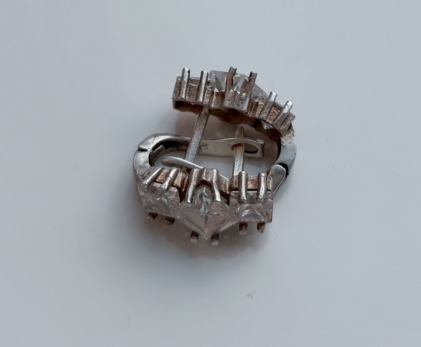 Серьги серебряные с хрусталём