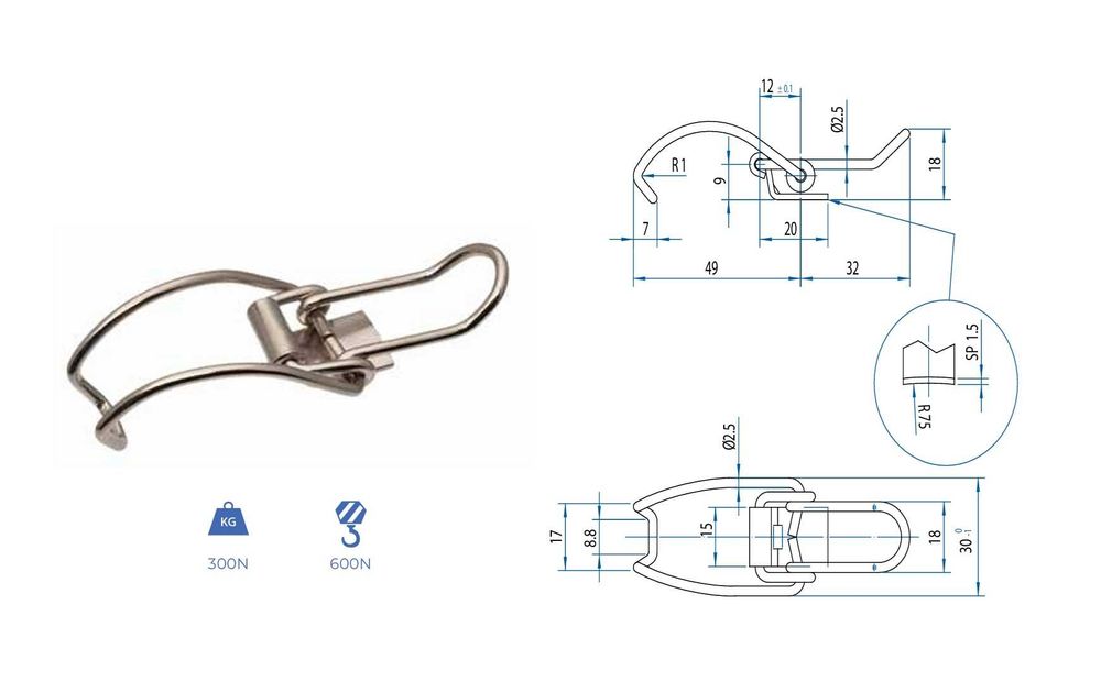 Закопчалка за капак на машина, сандък или кутия