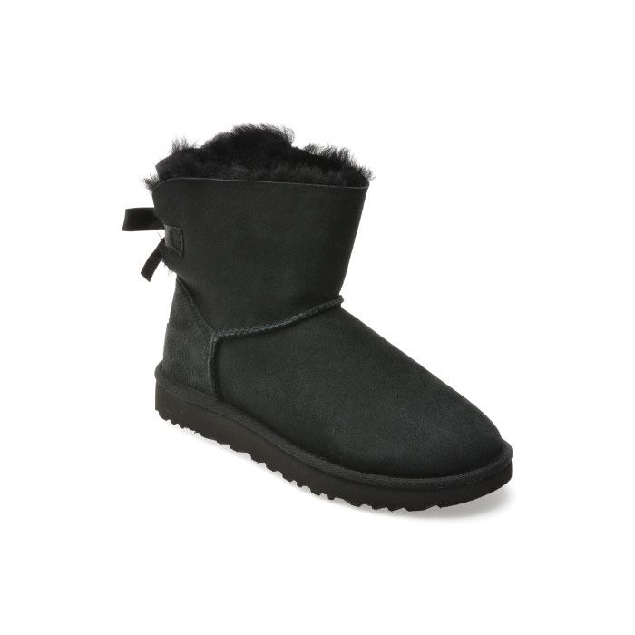 Ghete UGG negre, CLASSIC BAILEY, din piele intoarsa