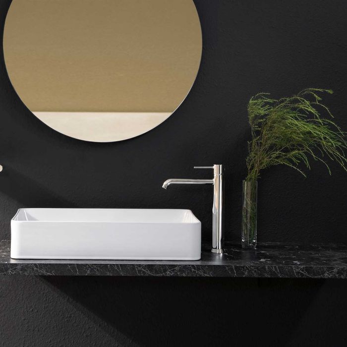 Baterie lavoar inalta, Ramon Soler, Odisea, fara ventil, crom lucios