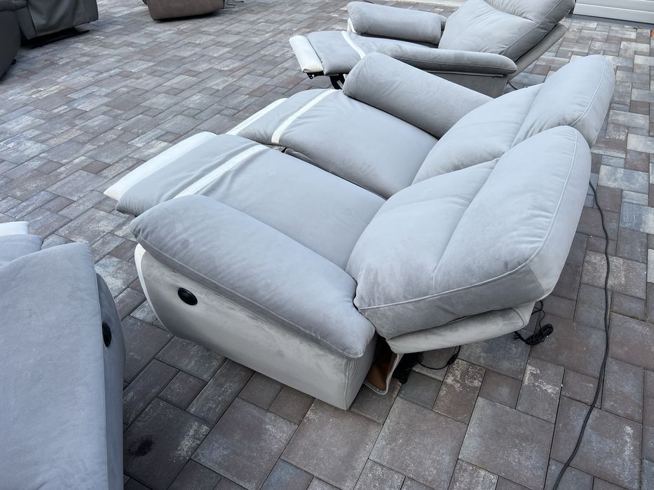 Set Canapea ~ Canapele 2 - 1 - 1 Catifea cu Recliner electric NOU