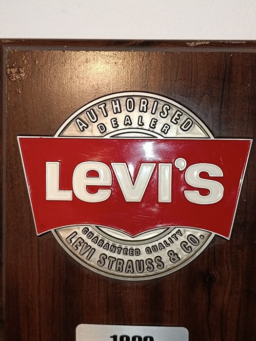 Placheta veche Levi's, reclama dealer autorizat obiect decorativ