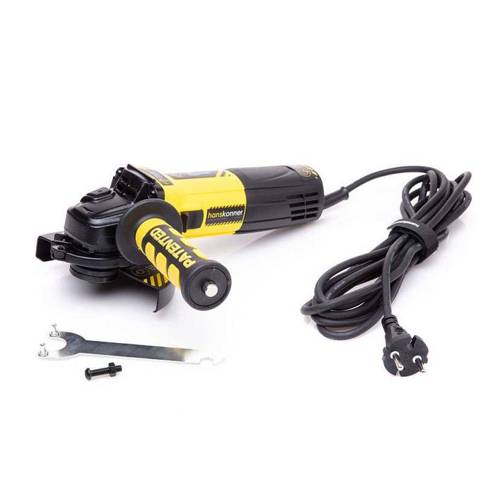 Болгарка УШМ Hanskonner 125мм.1.1кВт. 10000 Об.мин. Эл.защита Двиг.