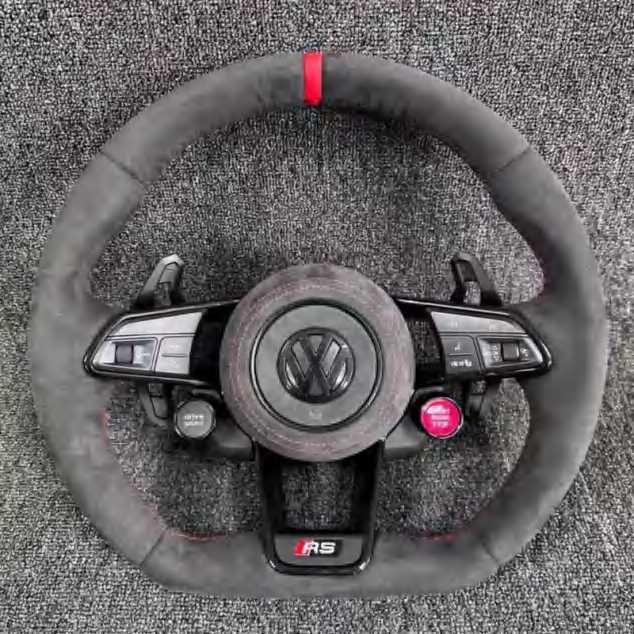 Volkswagen RS спортен волан Alcantara – червен маркер & Start/Stop