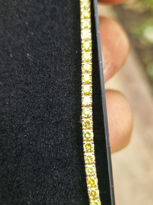 Bratara tenis aur galben cu diamante