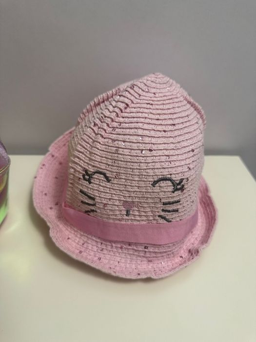 Set rucsac holografic cu fluture + pălărie roz cu paiete – fete