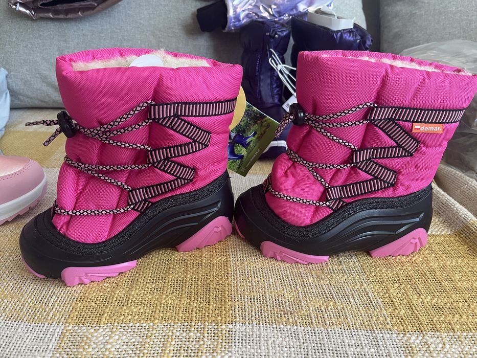 Чисто нови детски ботуши с вълна Demar в розово - 24/25