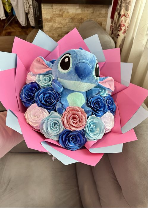 Buchet trandafiri satin Stich