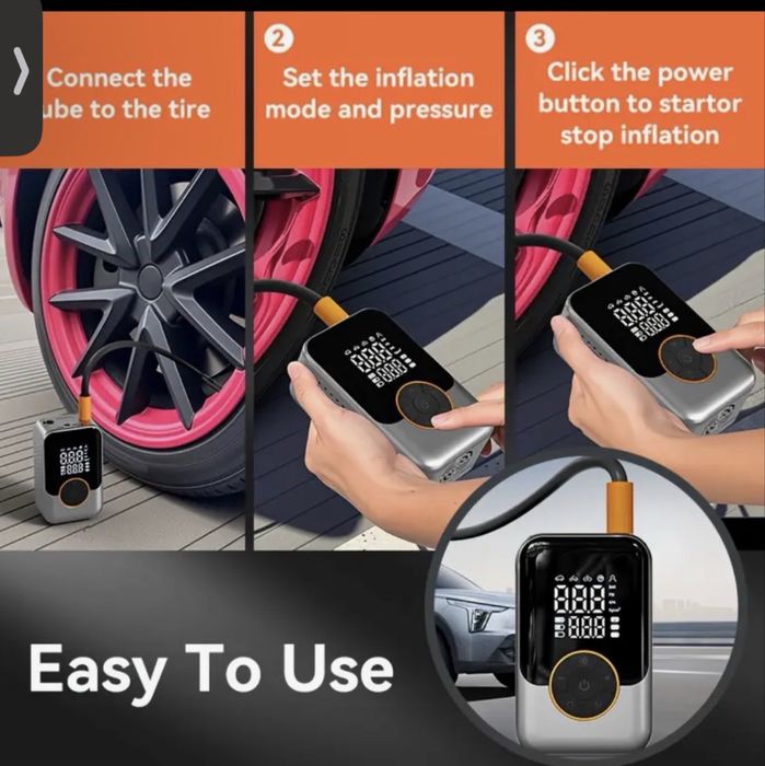 Compresor aer auto, utilizare fara priza, putere,nou