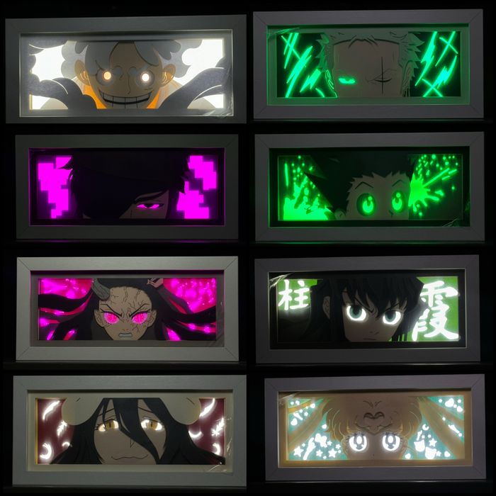 Аниме светильник (лайтбокс) | 3D ночник | One Piece, Naruto