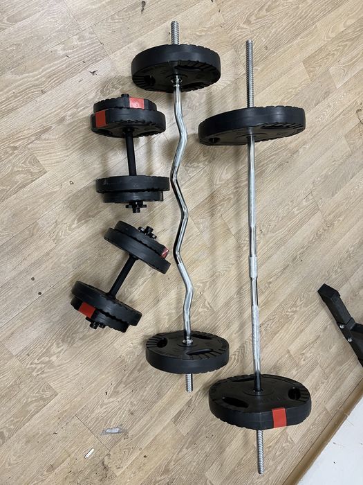 Pachet sala 65 kg Banca piept reglabila plianta cu manere de flotari