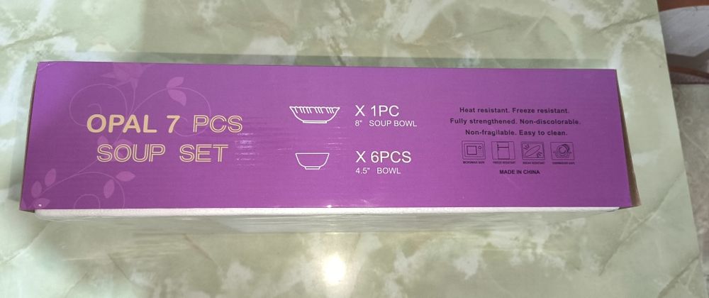 Посуда противоударная, тарелка одна большая и пиала 6штук