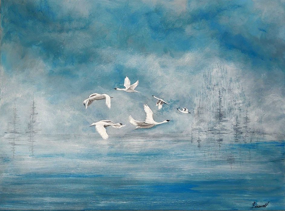 Авторска картина - "The misty lake"