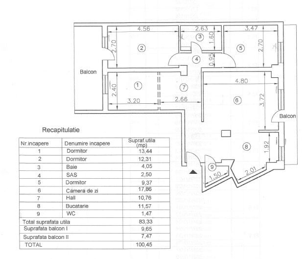 Apartament 4 camere  Centru Civic Iasi
