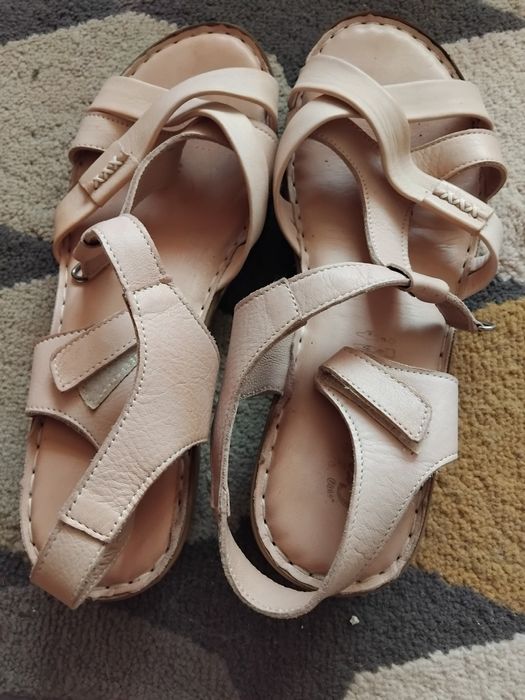 Sandale piele culoare roz pal