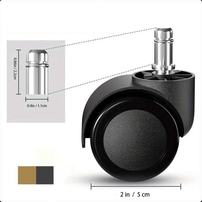 колелца и стъпки за офис стол - комплект 5 бр