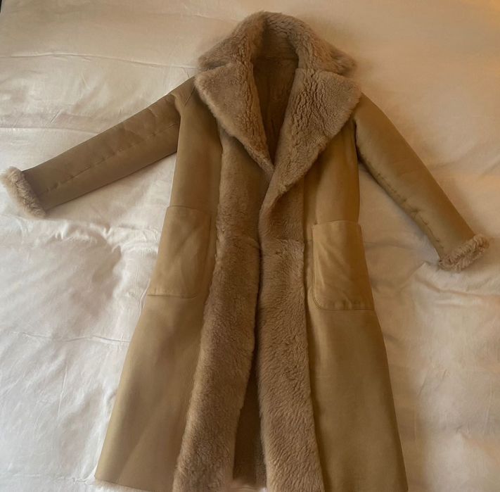 Haină Massimo Dutti, blana oaie, masura S, croiala oversized