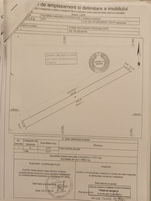 Teren de vânzare DT Severin Schela Magheru, 8800 mp, 7 euro mp negociabil