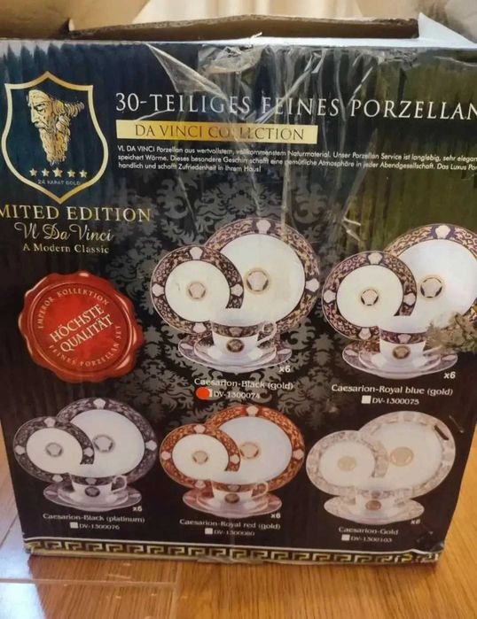 Set farfurii Caesarion „Da Vinci” –  decor 24K – 30 piese