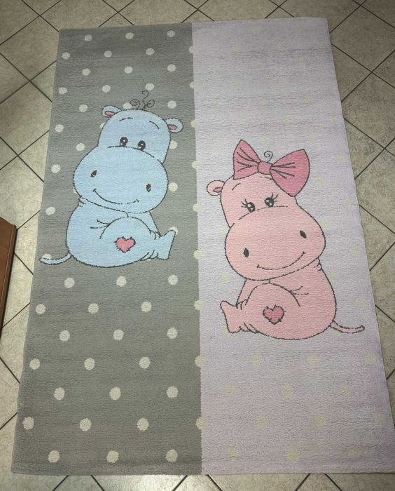 Детски килим с хипопотами 233х158см