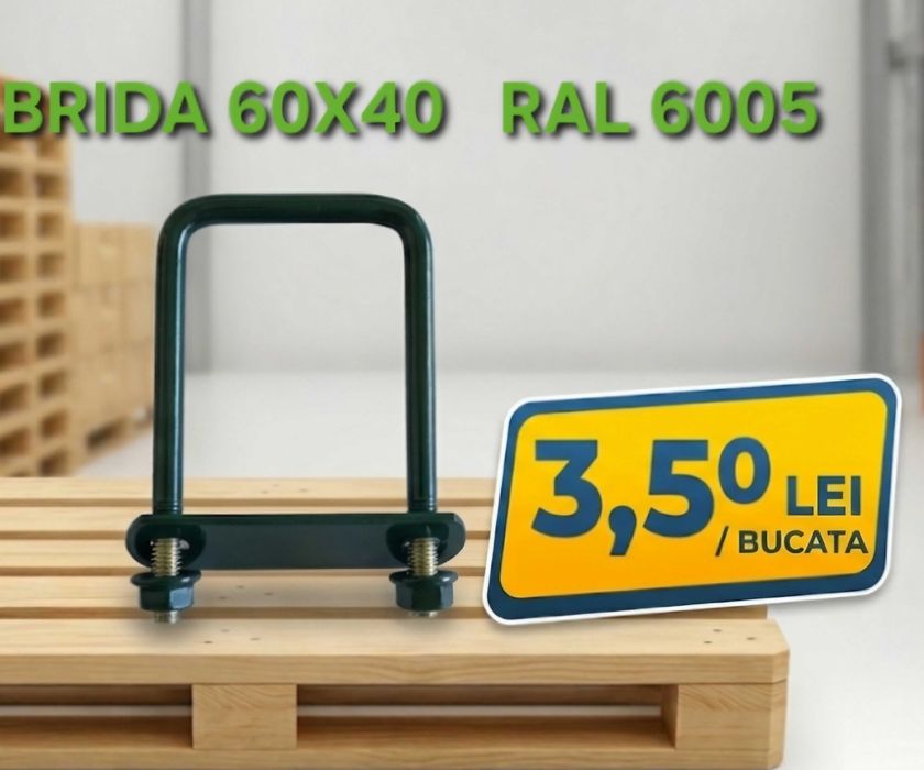 Brida 60x40 /  Brida pentru stalp 60x40 / brida fixare panou