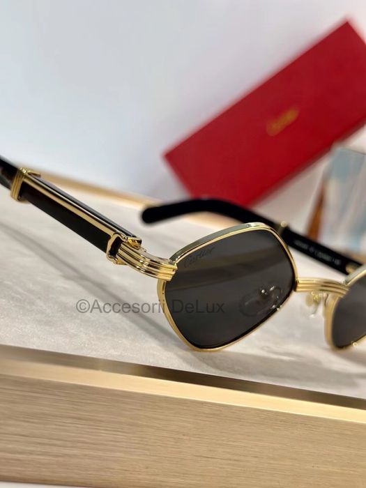 Ochelari de Soare Cartier CT0866S Polarised Noi Full Box [Verificare Colet] Gold