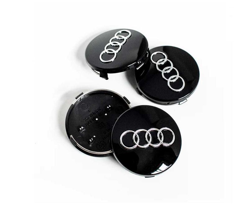 60 мм Черни Централни Капачки за Джанти Audi 4 броя