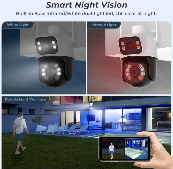 Wi Fi двойна камера 8MP 4K ULtraHD + Карта памет 64GB