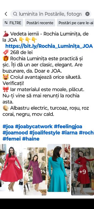 Rochie Luminița S roz corai de la Joa