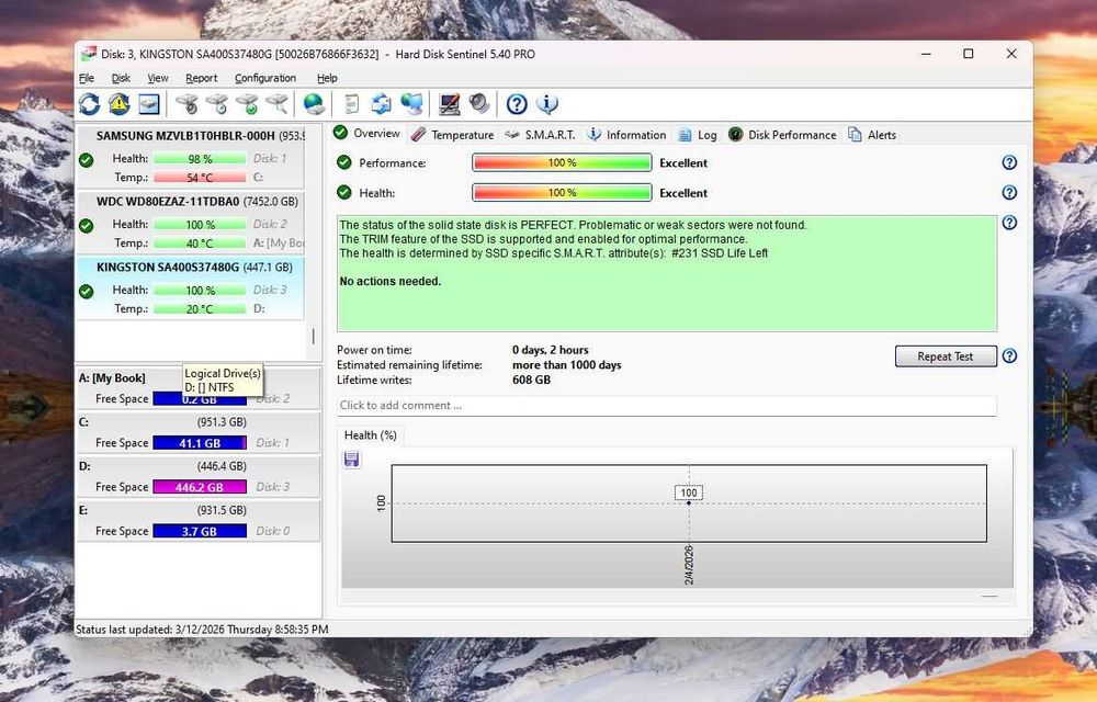 solid state drive ssd sata 3 2.5" second hand 500 gb laptop pc