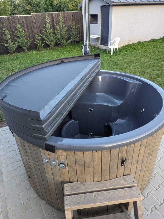 Джакузи на дърва с хидро масаж + филтрираща система