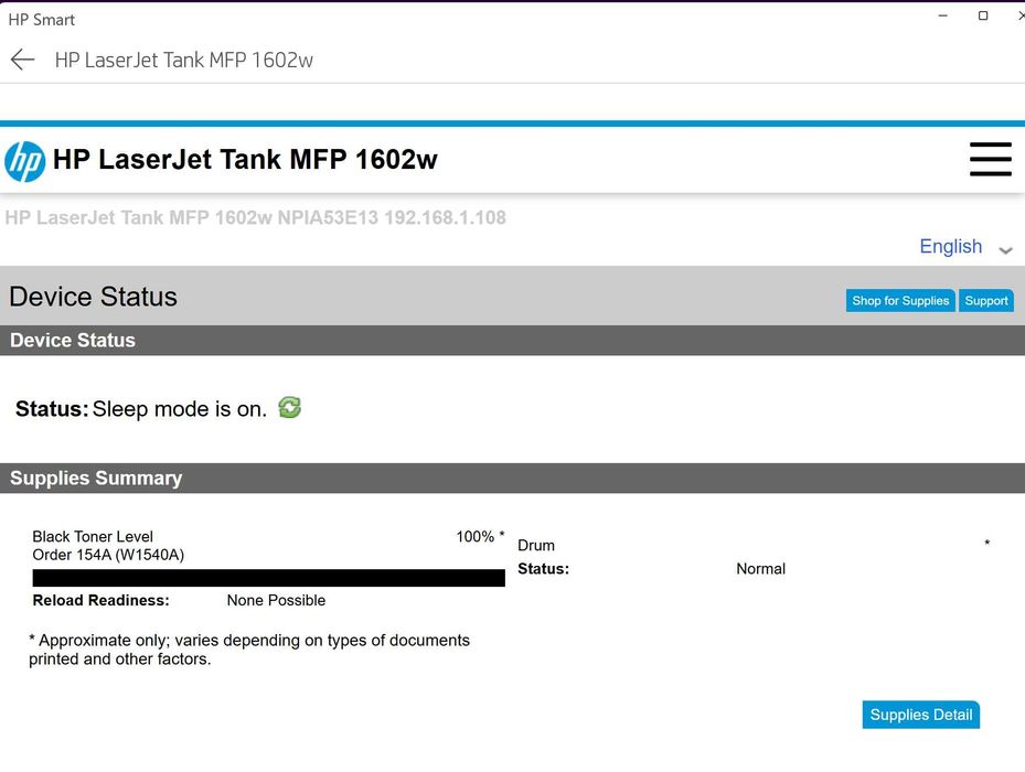 Евтин печат * HP LaserJet Tank MFP 1602w Wi‑Fi, , 22 с/м, 100% тонер