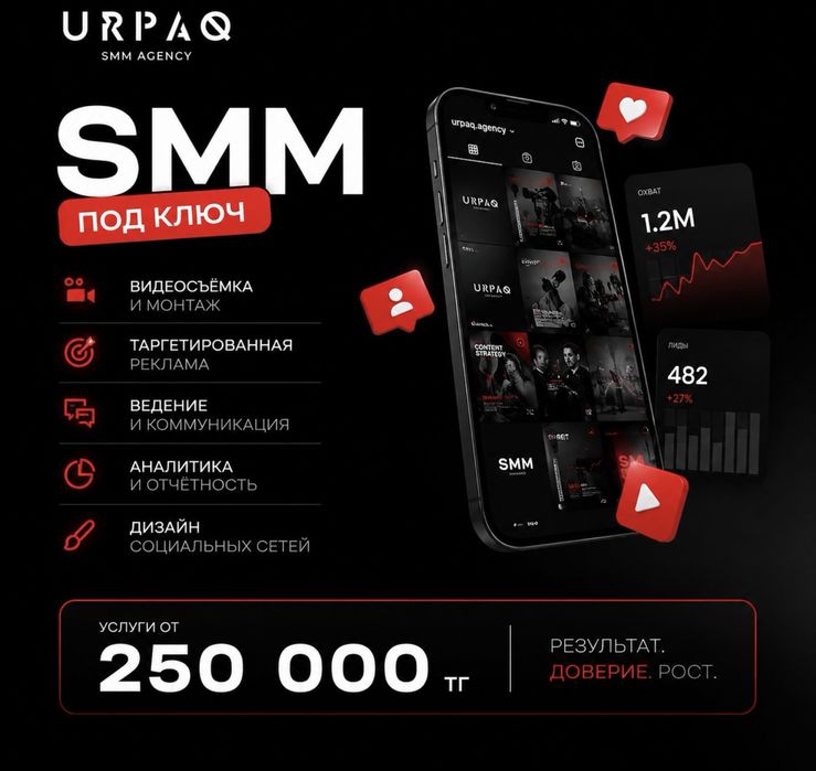INSTAGRAM продвижение под ключ в Астане smm — от 290 000 тг